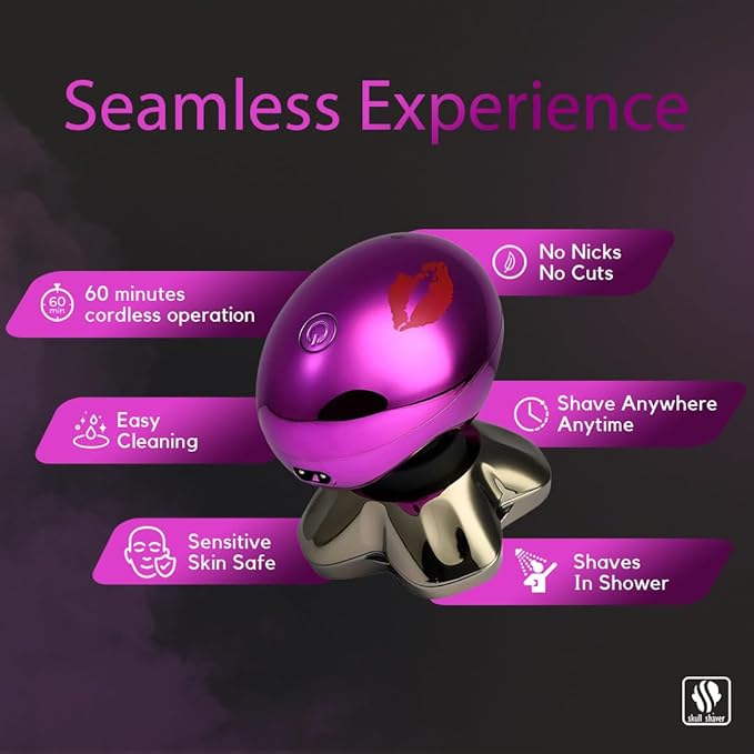 Skull Shaver Butterfly Kiss Pro (Purple): Best Electric Shaver for Bikini, Leg, Body Shaving