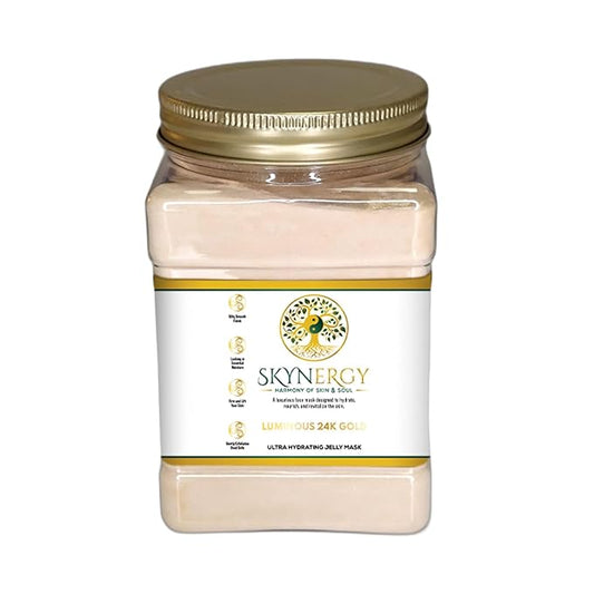 Luminous 24k Gold Jelly Mask - Professional Grade HydroGlo Jelly face Masks Skin Hydration, Radiance and Reduced Pigmentation | Vajafacial jelly mask |12 Applications (30Fl Oz)