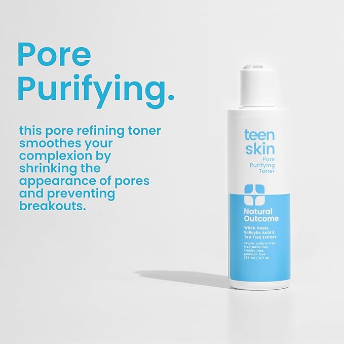 Acne Clarifying Face Toner for Teens by Natural Outcome Skin Care - Salicylic Acid Facial Astringent to Clear Acne & Purify Pores - Fragrance Free, Alcohol Free 6.7 oz