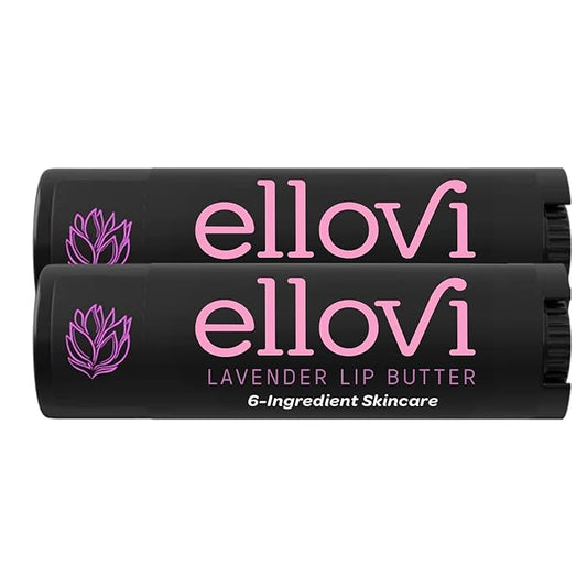 Natural Lip Butter Lip Balm - Lavender - Pure Enough to Eat - Made With Just 6 Vegan Ingredients - 100% Natural & Organic Moisturizing Lip Care for All Day Hydration (2-Pack)