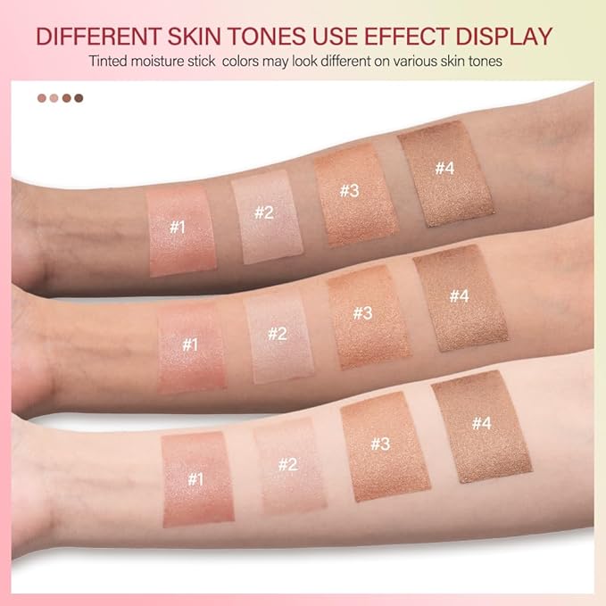 Multi-Use Makeup Bronzer Stick for Effortless Glow - Hydrating Solid Moisturizer with Natural Bronze Tint for Eyes, Lips & Cheeks (# 1Warm Glow)