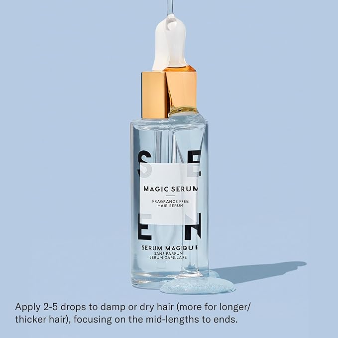 SEEN Magic Serum, Fragrance Free - Non-Comedogenic & Sulfate-Free Hair Serum- Anti Frizz- Dermatologist-Developed - Safe for Sensitive, Eczema & Acne Prone Skin