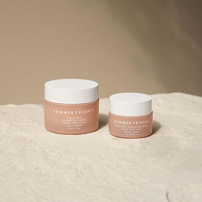 Summer Fridays Cloud Dew Gel Cream Moisturizer Mini - Lightweight Face Moisturizer with Hyaluronic Acid + Ceramides for Skin Plumping Hydration and Glowing Skin (0.5 Fl Oz)