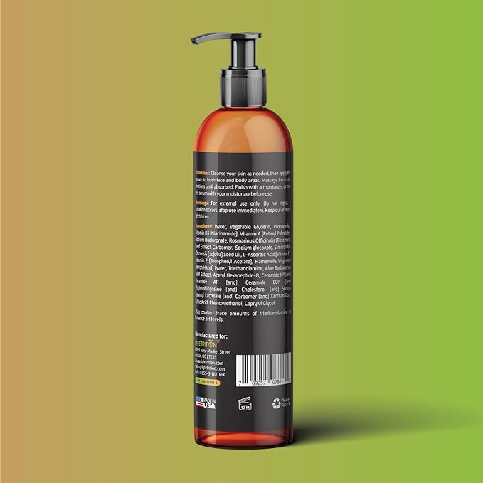 Youth Renewal Serum (Skin and Face Formula) | 12 fl oz Large Bottle | With Aloe and Retinol