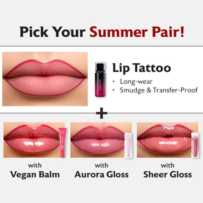 MILKTOUCH Black Peel Off Lip Tattoo - Long-Lasting Matte Lip, Waterproof & Transfer-Proof, Highly Pigmented, Stay-On-All-Day Lip Tint Stain (4.5g) #01 Black Cherry