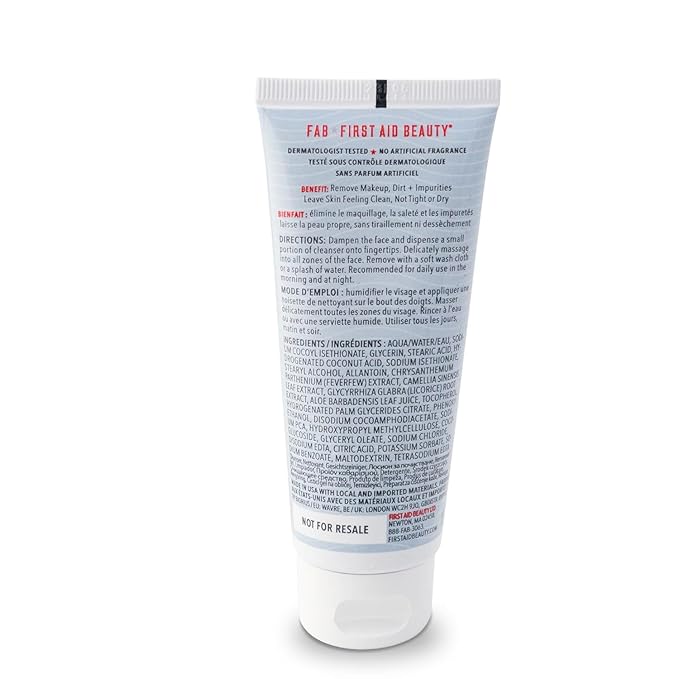 First Aid Beauty - Pure Skin Face Cleanser, Effectively Removes Makeup, Dirt, & Impurities, Gentle Cleanser Leaves Skin Soft & Supple, Fragrance Free, 2 oz, 3 ct