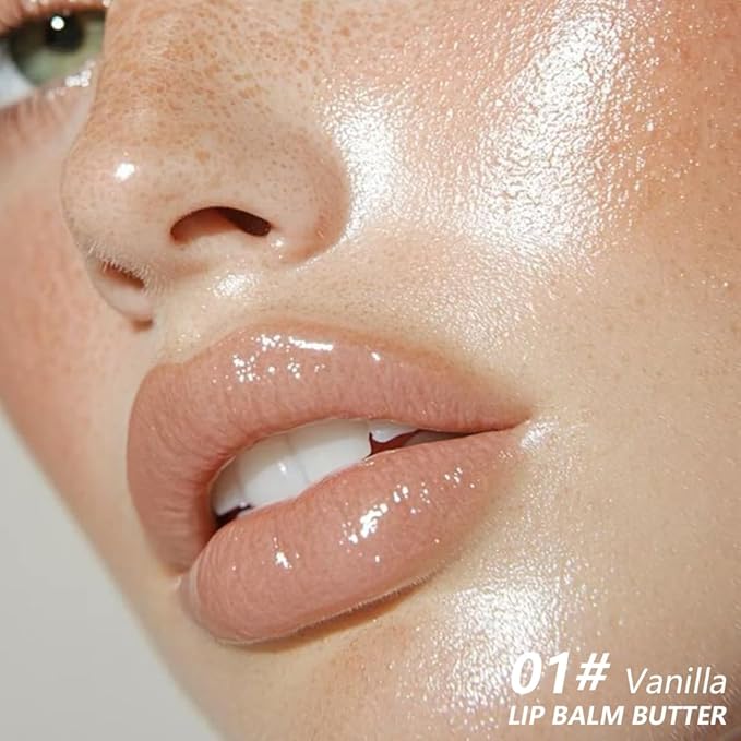 Summer Lip Butter Balm Lip Gloss, Ultra-Hydrating Natural Vegan Lip Balm, Sheer-Tinted Shine & Hydration, Soothes & Softens Dry Lips Skincare, Bálsamo labial hidratante #1 Vanilla 0.5 Fl Oz