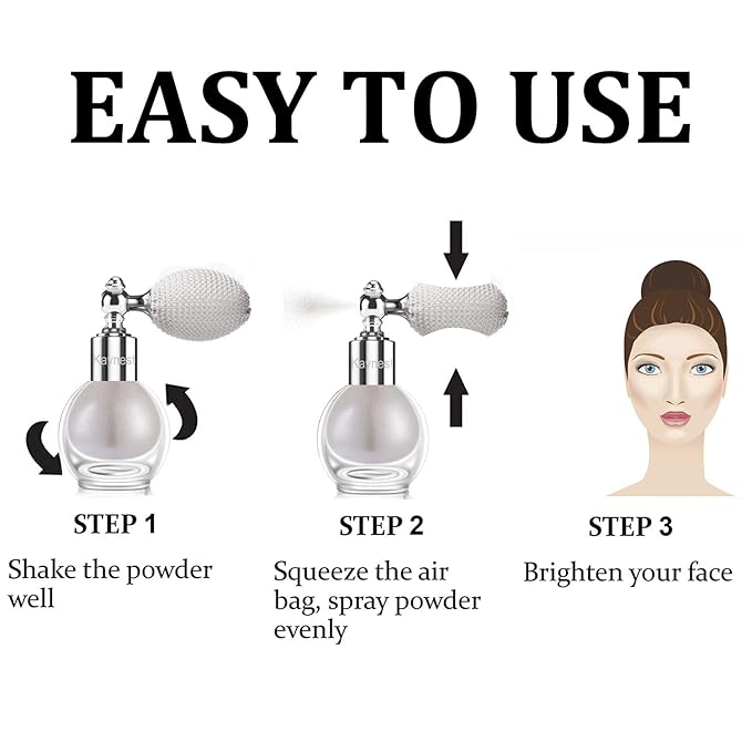 Shimmering Spray Powder Sparkle Powder, kaynest Body Glitter Face High Gloss Spray Highlighter Loose Powder Makeup Spray for Women Hair Nails Makeup (Metallic Silver)