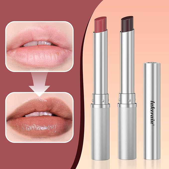 Honey Lipstick Tinted Lip Balm, Sheer Lightweight Lip Stain for All Skin Tones, Moisturizing Nourishing Lipstick for Women All Skin Tones, a Hint of Natural Cherry Tint, Pack of Black & Pink