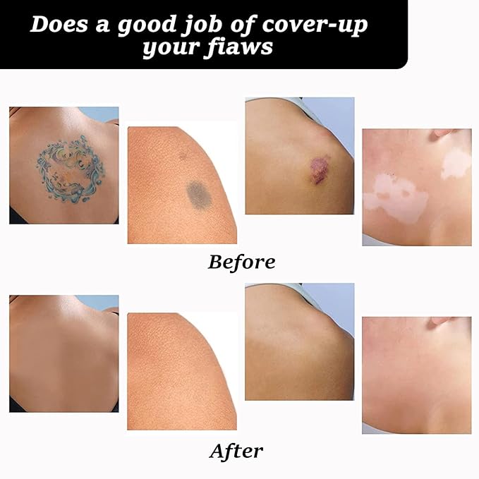 Tattoo Cover Up, Invisible Waterproof Concealer,Long Lasting Professional Skin Makeup Concealer Kit for Body Leg Tattoo, 2 Colors,30gX2