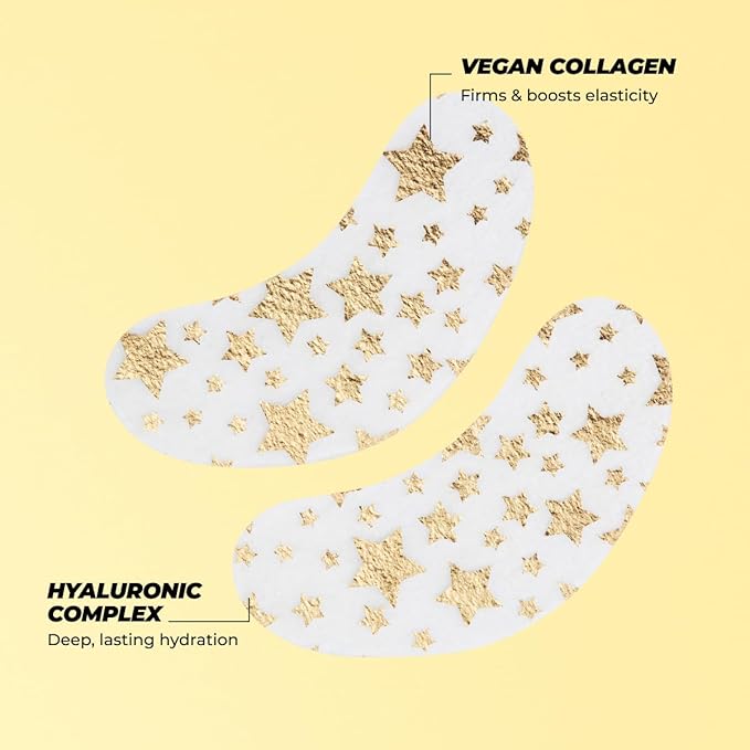 Vitamasques Under Eye Patches 3-Pack - Firming & Brightening - Anti Aging Collagen Korean Skin Care Reduce Fine Lines, Puffiness, Wrinkles & Dark Circles - Hyaluronic Acid - Vegan & Cruelty-Free