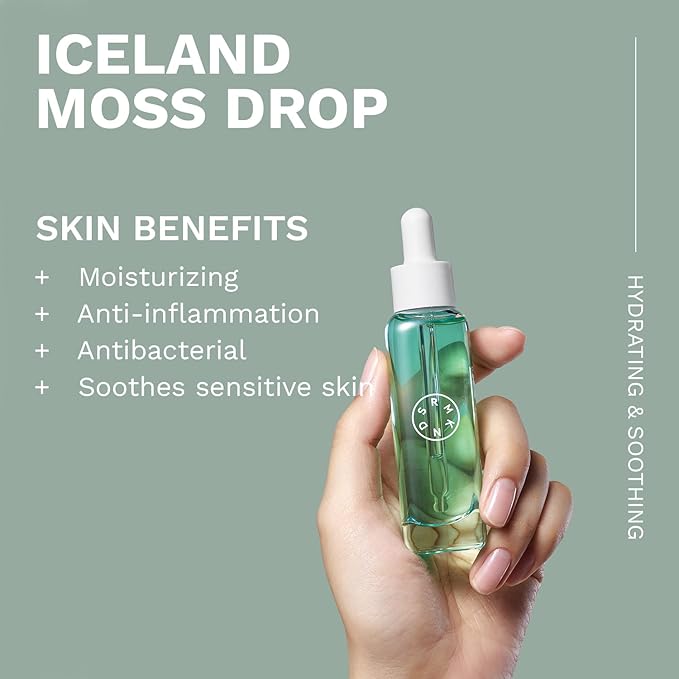 SERUMKIND Iceland Moss Serum - Soothing and Moisturizing Korean Face Serum 1.01 fl.oz. – Malachite, and Beta Glucan – Moisturize Flaky Skin - Vegan, Cruelty-Free, Unscented