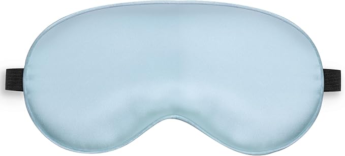 Sleep Mask, Silk Eye Mask for Sleeping with Adjustable Strap, Blindfold Eyeshade for Men & Women, Comfortable & Soft Eye Cover Eyeshade for Night Sleep (Light Blue)