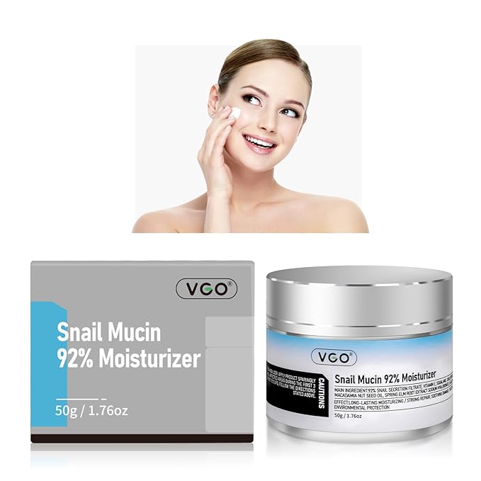 VGO Snail Mucin 92% Moisturizer Daily Face Moisturizer Hydrating Repair Face Gel Cream for Dry & Sensitive Skin, All Skin Types 50g / 1.76oz