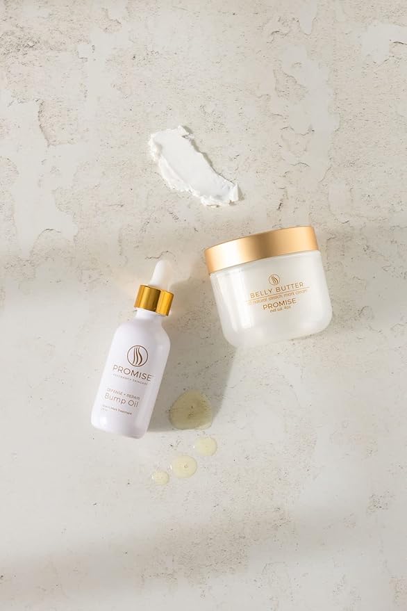 Promise Stretch Mark Prevention Kit, Scars and Dry Skin, Ultra-Hydrating Stretch Mark Cream and Stretch Mark Oil for Pregnant Women, Vegan, Non-Toxic, Set