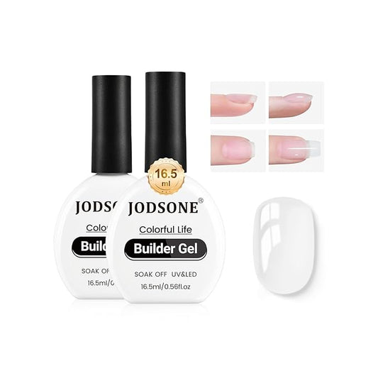 JODSONE 2Pcs 16.5ml Builder Gel Builder Nail Polish for Thickening Strengthener Building Extension and Keep The Nail Art Effect for A Longer Time and Nail Art Design Gift for Women