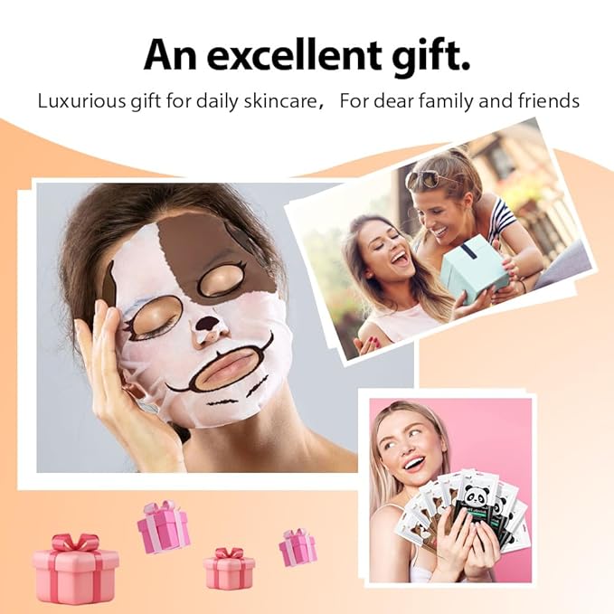 Kaely 8 Pack Animal Character Sheet Masks, Face Masks for Kids Teens Skin Care, Korean Soothe Facial Mask for All Skin Types, Girls Night Skincare Spa Party, Birthday Gifts for Women Men, Set02
