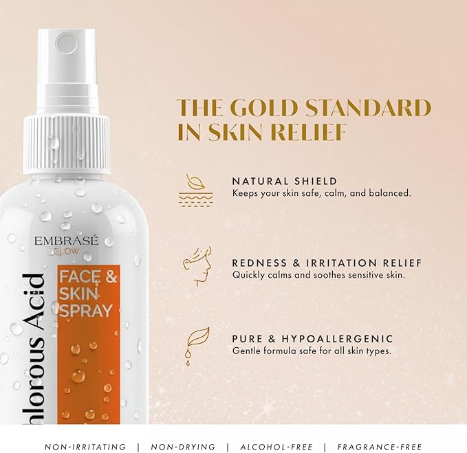 Hypochlorous Acid Spray for Face 0.02% - Cleansing Hypochlorous Solution - All Natural Face and Skin Spray (250ml)