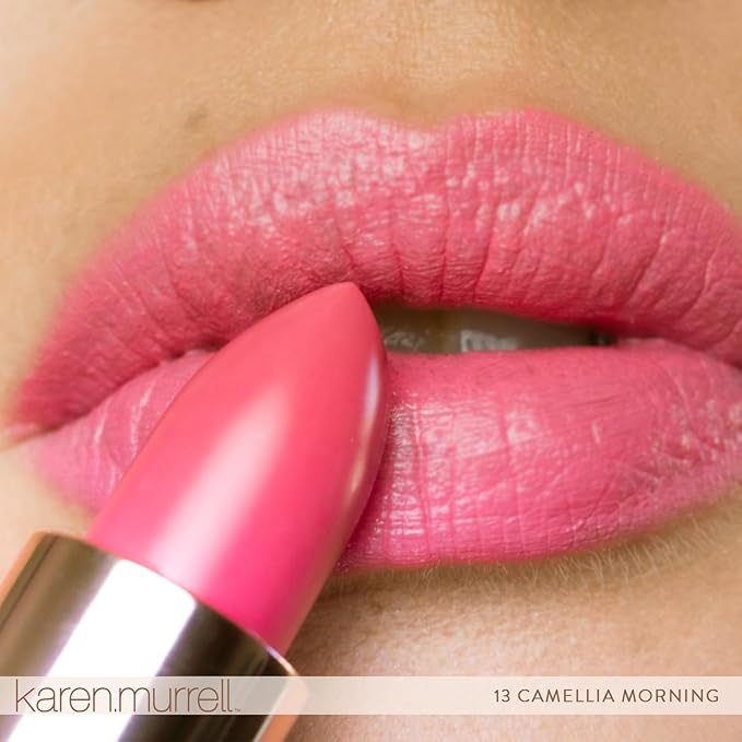 Karen Murrell - Natural Lip Stick - Lipstick 13 Camellia Morning - Pink Lipstick - Matte Finish, 100% Natural Ingredients, Moisturizes & Hydrates Lips - Paraben & Cruelty Free