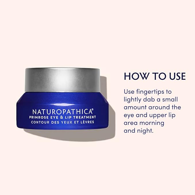 Naturopathica Primrose Eye & Lip Treatment, Wrinkle Remedy and Daily Lip & Eye Cream with Acai Fruit Oil for All Skin Types, 0.5 fl oz (15 ml)