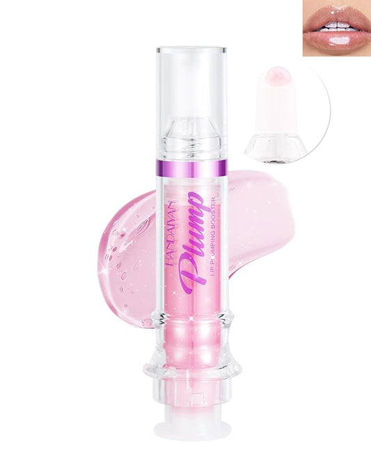 Spicy Lip Plumping Booster,Plumping Lip Oil with Chili Extract,High-Shine Smooth Fuller Lips,Hydrating Pink LIp Goloss Lip Glaze,Plump and Pout Lip Plumper Lipstick,Christmas Makeup Gift for Women-02#