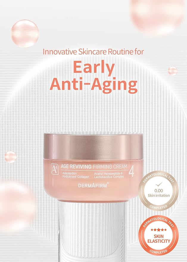 Dermafirm Age Reviving Firming Cream Facial Moisturizer A4 | Hydrating Face Moisturizer for Pore Firming & Skin Elasticity w/Collagen, Astasome & Peptide | No Animal Trials No Paraben 1.69 fl oz