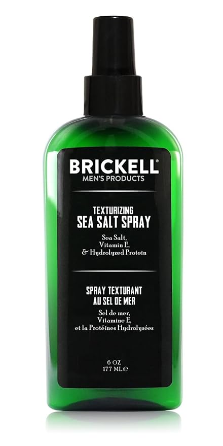 Brickell Men's Texturizing Sea Salt Spray for Men, Natural & Organic, Alcohol-Free, Lifts and Texturizes Hair for a Beach or Surfer Hair Style, 6 Ounce