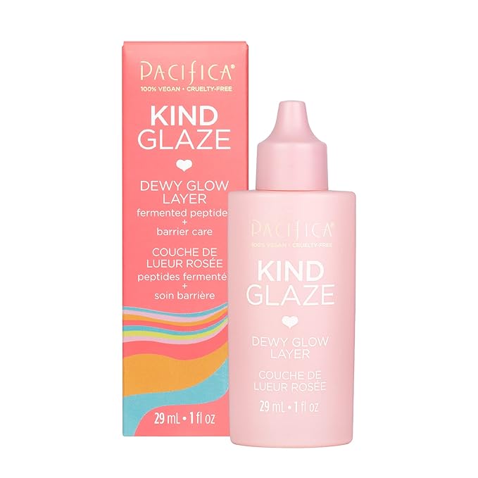 Pacifica Beauty Kind Glaze Dewy Glow Layer, Skincare, Vegan Collagen, Squalane, Hydrating, Lightweight Face Foundation, Primer, Highlighter, Finishing Touch Flawless, All Skin Tones, 1 fl oz (1 Count)