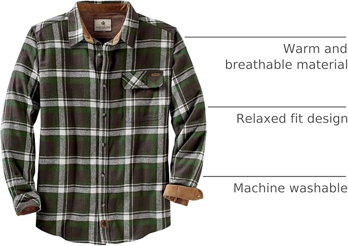 Legendary Whitetails Men's Flannel Shirt Long Sleeve Button Down 100% Cotton