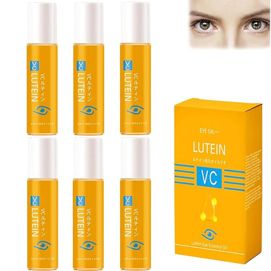 Vc Anti-Wrinkle Eye Serum Oil, Lutein EyeEssenceOil, VC Rollerball Eye Serum for Dark Circles and Puffy Eyes, Firming Anti-Aging, for Women & Men (6pcs)