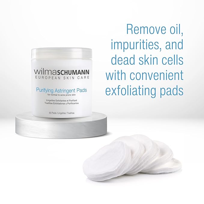 Purifying Astringent Pads for Face, Skin Exfoliating Pads with Salicylic Acid, Pack of 60