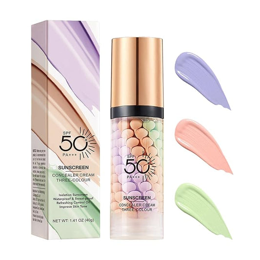 Primer for Face Before Makeup,One Step Color Corector Primer,SPF 50 PA+ 3 In 1 Sunscreen Isolation Cream,Color Correcting Facial Serum Oil Control & Moisturizing Skin Tone,Tinted Moisturizer with Spf