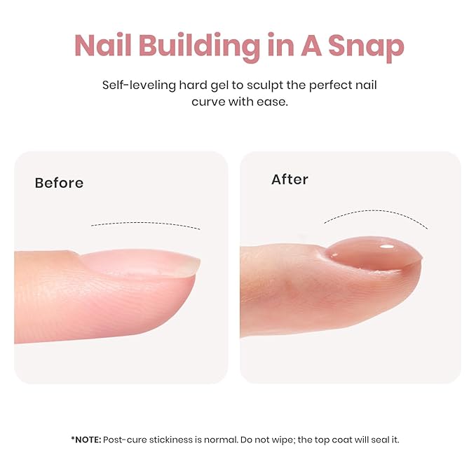 Beetles Builder Gel for Nails, 7 in 1 Nude Brown Colored Strengthener Gel in a Bottle for Nail Extension Nail Apex Building UV LED Lamp Cured DIY at Home Beauty Gift Sets for Women,Base Coat Need