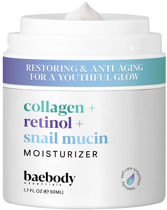 Baebody Collagen Retinol Snail Mucin Face Moisturizer with Hyaluronic Acid, Anti-Aging Face Cream for Fine Lines and Wrinkles, Anti-Wrinkle Cream for Face (1.7 fl oz)
