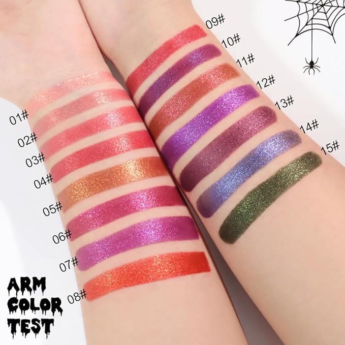 Kaely Glitter Metallic Lipstick, Shimmer Metallic Lipsticks for Women, High Pigmented Lip Color Long Lasting Waterproof Smudge Proof 24 Hour, Halloween Makeup, Vegan & Cruelty-Free, 07