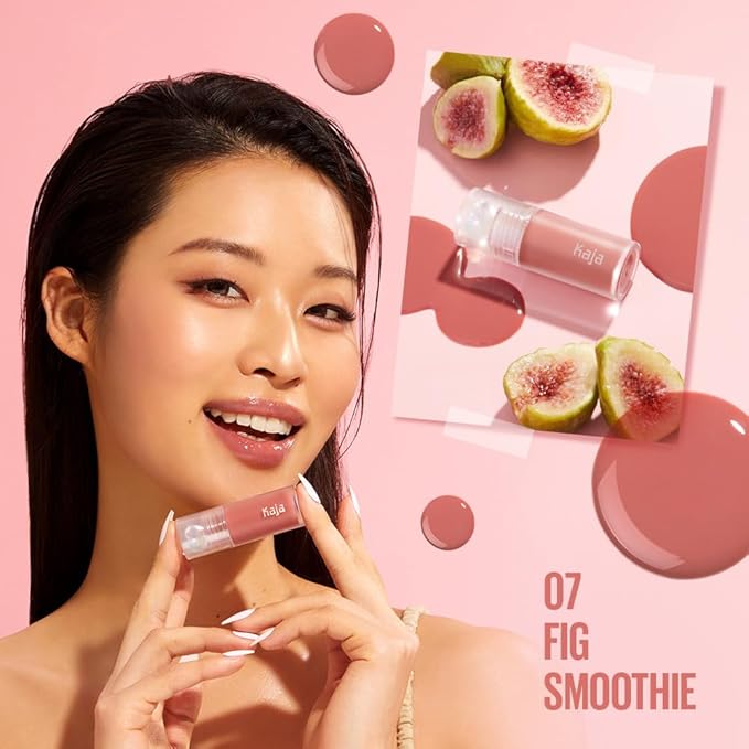 Kaja Lip Plumping - Juicy Glass 07 Fig Smoothie | Hydrating, Feel Plumped and Lightweight with Vitamin Tree Fruit Oil, Vegan, Cruelty-Free, Clear Tint Stain Shine Gloss Plumper, Long Lasting