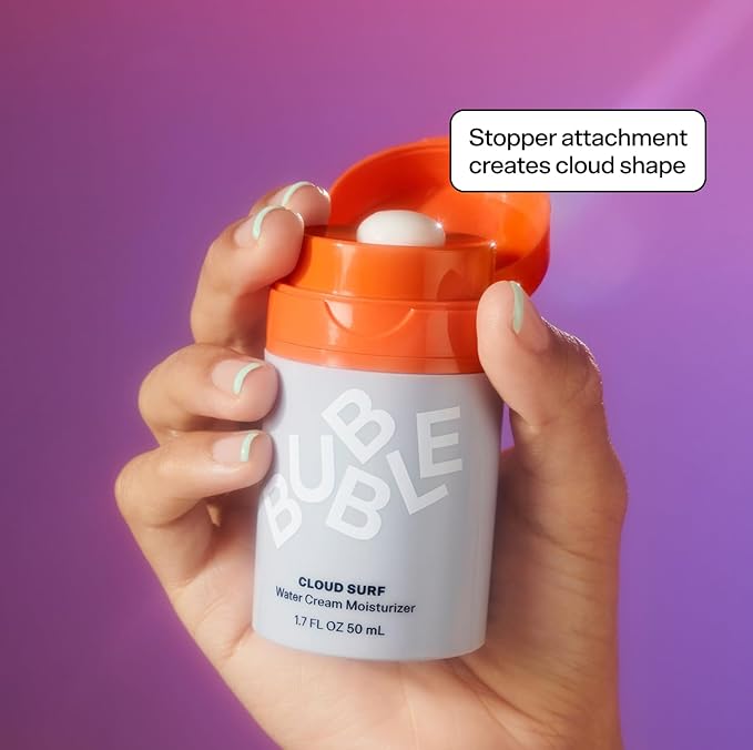 Bubble Skincare Cloud Surf Water Cream Face Moisturizer - Hydrating & Mattifying Moisturizer to Help Rebalance Oils and Minimize Pores with Celery Seed Extract - Suitable for Sensitive Skin (50ml)