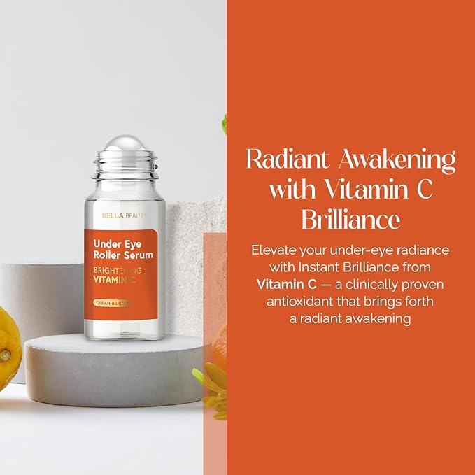 Eye Roller Serum with Vitamin C & Niacinamide - Eye Serum for Puffiness & Fine Lines - Anti Aging Korean Skin Care - 1.69 Fl Oz./50ml