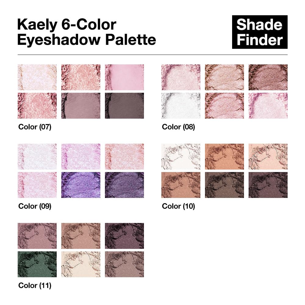 Kaely 6 Colors Mini Neutral Eye Shadow Palette Makeup, Taupe Rosy Brown Smokey Plum Forest Green Nude Beige Cocoa Brown Matte Eyeshadow Palette for Older Women Pigmented Waterproof, Cruelty-free, 11
