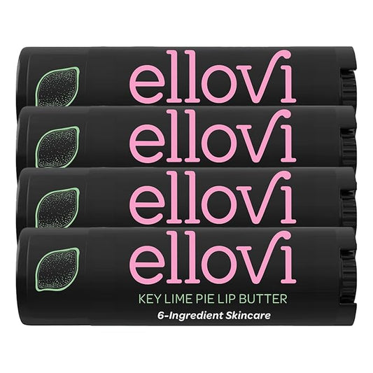 Natural Lip Butter Lip Balm - Key Lime - Pure Enough to Eat - Made With Just 6 Vegan Ingredients - Moisturizing Lip Care for All Day Hydration (4-Pack)