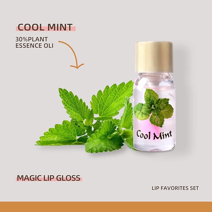 LAMUSELAND 3Pcs Mini Cute Lip Oil, Hydrating Clear Lip Gloss for Lip Care to Prevent and Soothe Dry, Chapped Lips (A (3Pcs))