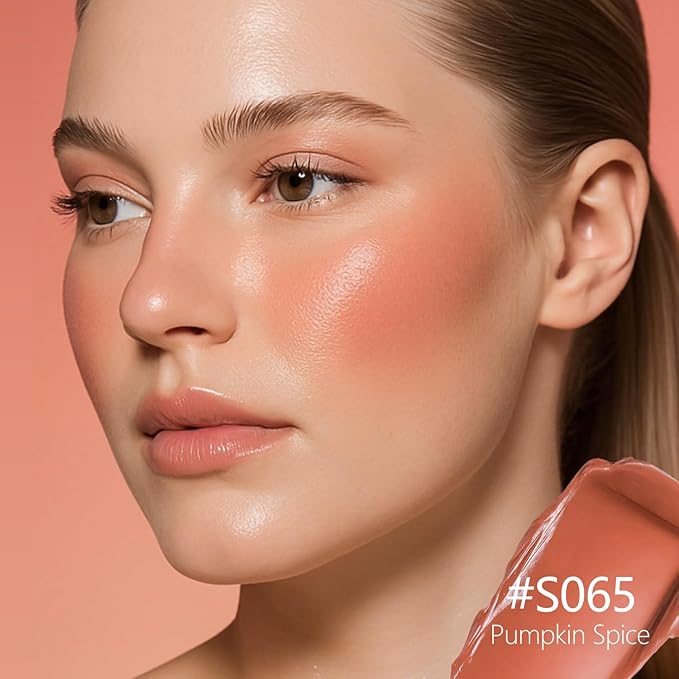 Blush Palette Duo – Cream & Powder Blush Set in Orange Brown, Long-Wearing & Moisturizing, Easy to Blend, Radiant Coverage for Cheeks, Eyes & Lips, Magnetic Palette Compatible (2Pack,Pumpkin Spice)