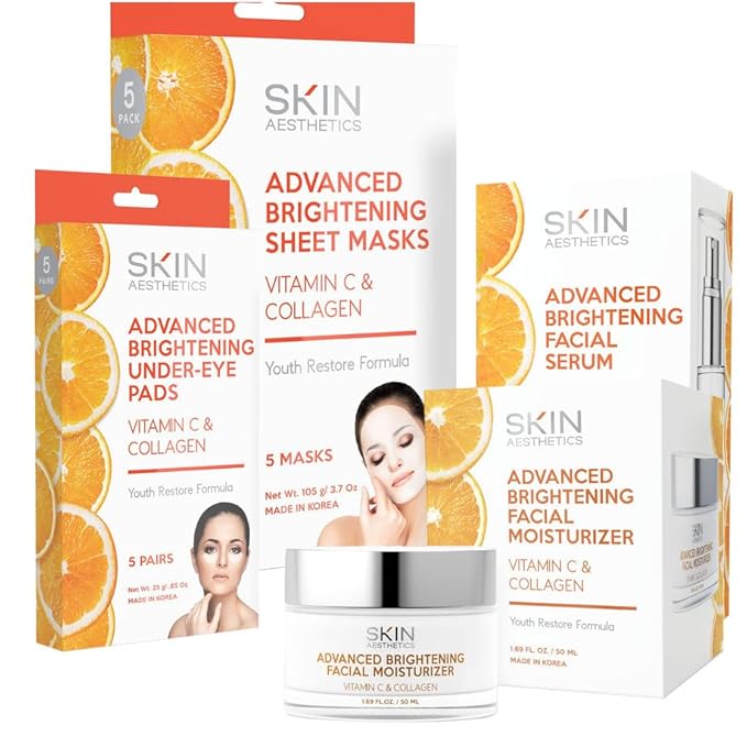 Vitamin C & Collagen Regimen - Anti-Aging, Collagen Boosting, Firming - Clean Beauty, Cruelty-Free Korean Skin Care for All Skin Types - Set of 4