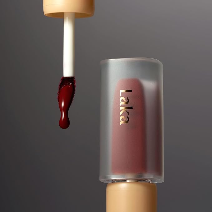 Laka Fruity Glam Tint, 4.5g/0.15 oz., Glowing Lip Stain with Wide Color Spectrum, Hydrating & Lightweight Texture, Long-Lasting Bold Stain, Non-Sticky, Vegan, K-Beauty (#105 Cold)
