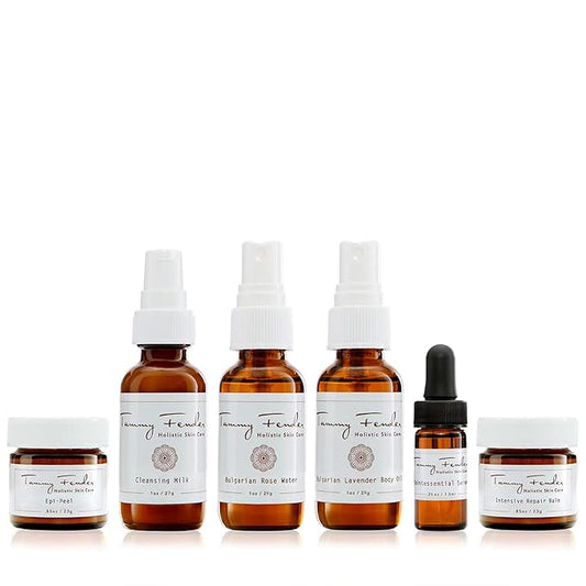 Natural Rejuvenating Treatment Kit | Organic, Cruelty-Free, Non-Toxic | Rejunivate + Tone with Cleansing Milk, Rose Water, Epi-Peel, Repair Balm, Body Oil, Serum (6 Piece Set)
