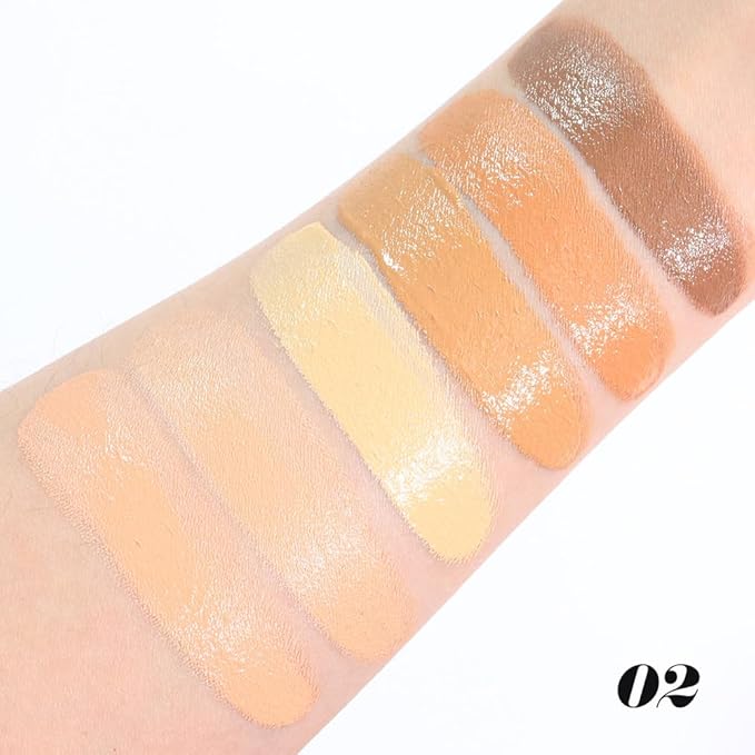 evpct 6 Colors Concealers Full Coverage Cream Contour Palette with Brush for Older Women, Under Eye Color Corrector Tri Color Pot Concealer Palette for Dark Circles Mature Skin Makeup, Waterproof, B2