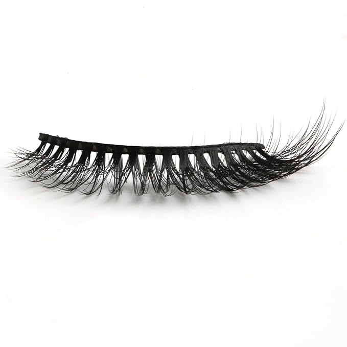 SUNWELL False Eyelashes 12mm Mink Lashes Natural Look Cat Eye Faux Mink Lashes 3D Fluffy Soft Luxury Volume Fake Lashes 10 Pairs Pack