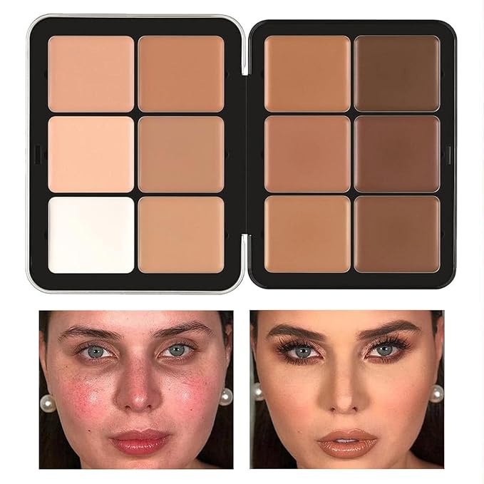 12 Color Concealer Palette & 12 Colors Blush Palette,Full Coverage Makeup,Corrector for Under Eye Dark Circles and Highlight Blush Palette Face Cosmetics Makeup