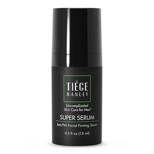 Tiege Hanley Anti-Aging Face Serum, SUPER SERUM (1-Pack) - Skin Tightening Facial Serum for Men - Mens Serum For Face with Sodium Hyaluronate & Retinyl Palmitate for Smoother & Tighter Skin, 0.5 Fl Oz
