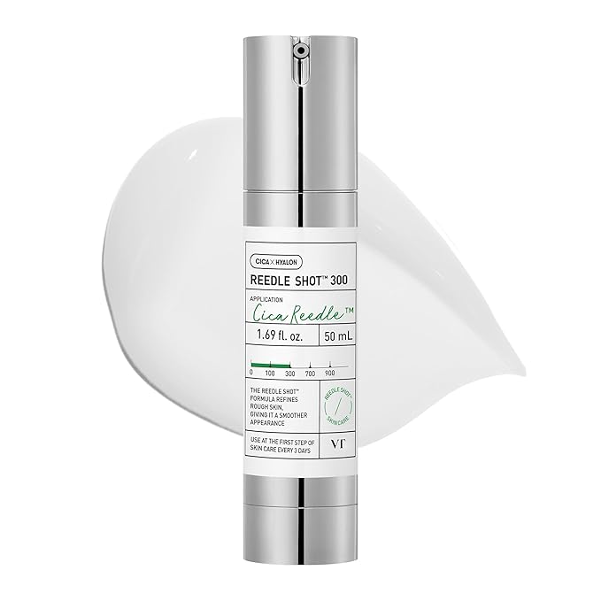 VT COSMETICS CICA Reedle Shot 300, Advanced Night Exosome, Microneedling Serum, Centella Asiatica, Hyaluronic Acid, Propolis, Soft Skin, Regeneration, Glass Skin, Korean Skin Booster 1.69Fl Oz (50ml)